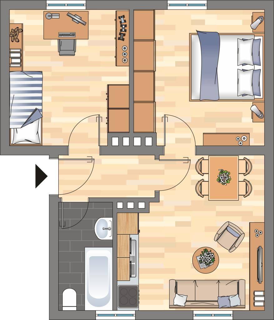 Gemütliche 3-Zimmer-Etagenwohnung in Wilhelmshaven Beschauliches Wohnen auf 60,26 m², 26388 Wilhelmshaven