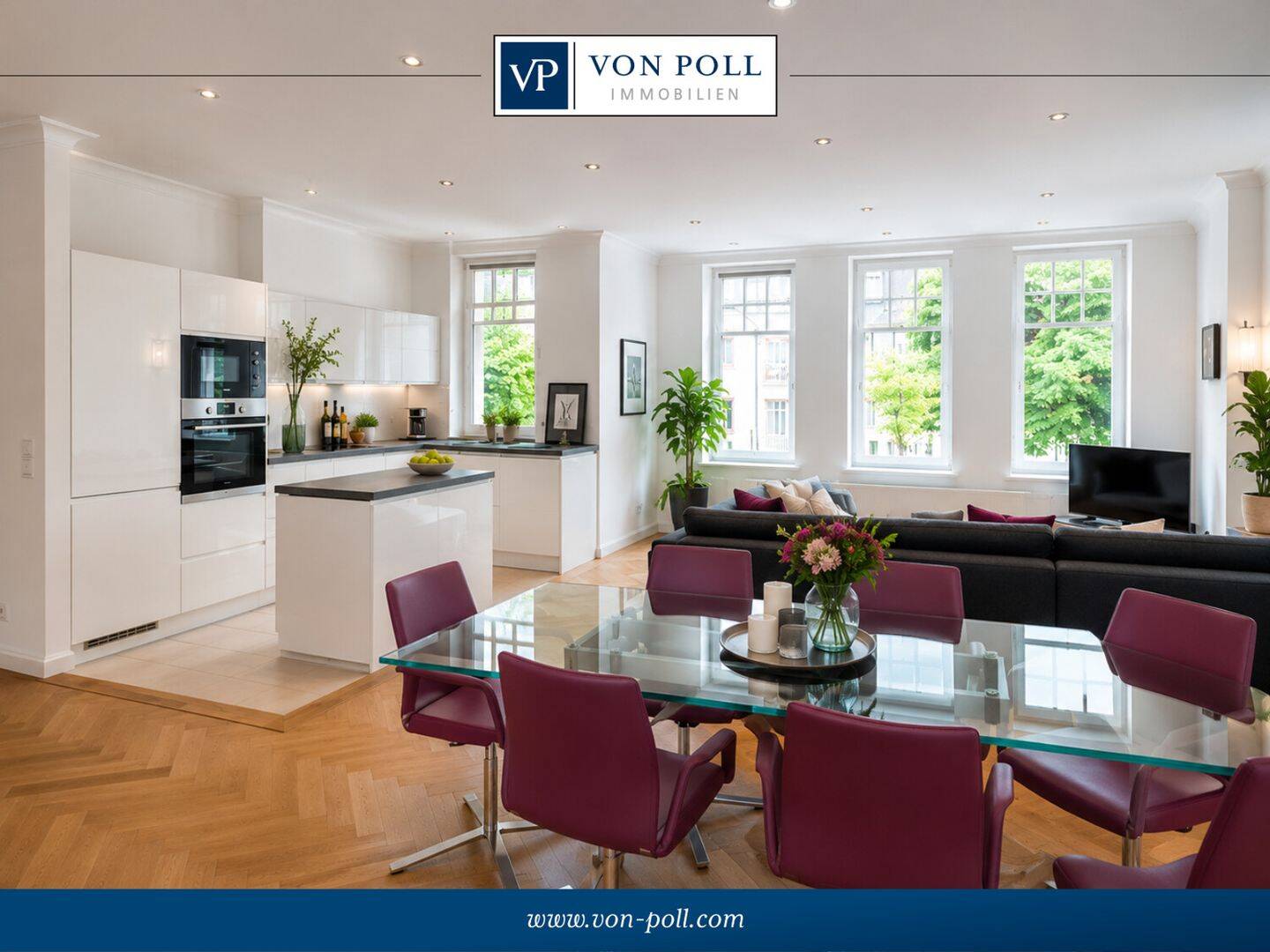Elegante Vier-Zimmer-Altbauwohnung mit Stuckelementen und Parkett, 60322 Frankfurt am Main (Dornbusch Innenstadt Nordend-West Westend-Nord Westend-Süd)
