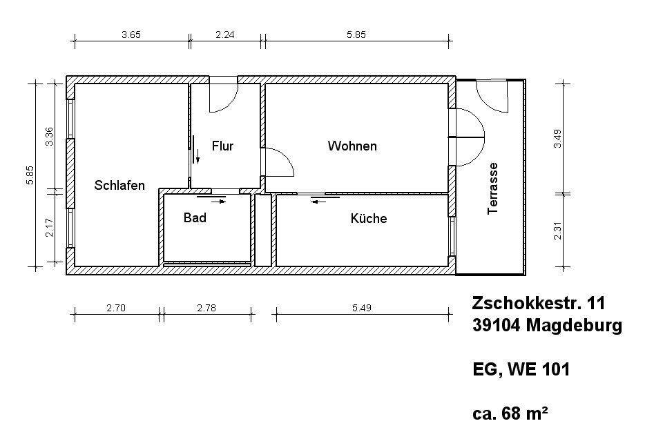 Rollstuhlgerechte 2-Zimmer-Wohnung