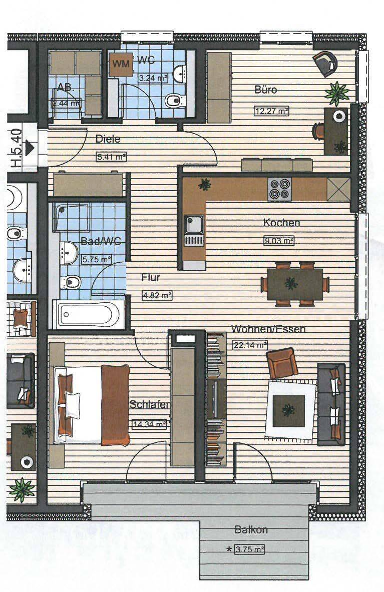 3-Zimmerwohnung in Neu-Ulm zu vermieten, 89231 Neu-Ulm