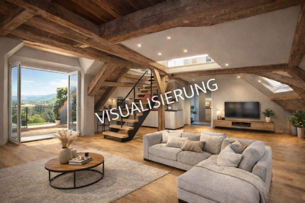 Bauträgerprojekt: Dachgeschoss-Maisonette im Rohbau mit ca. 135,86 m² Wohnfläche und außergewöhnlicher Holzbalkenkonstruktion, 78532 Tuttlingen