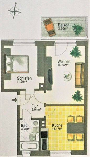 Schöner Wohnen: praktische 2-Zimmer-Wohnung, 1139 Dresden (Kaditz Mickten Pieschen-Süd Trachau)