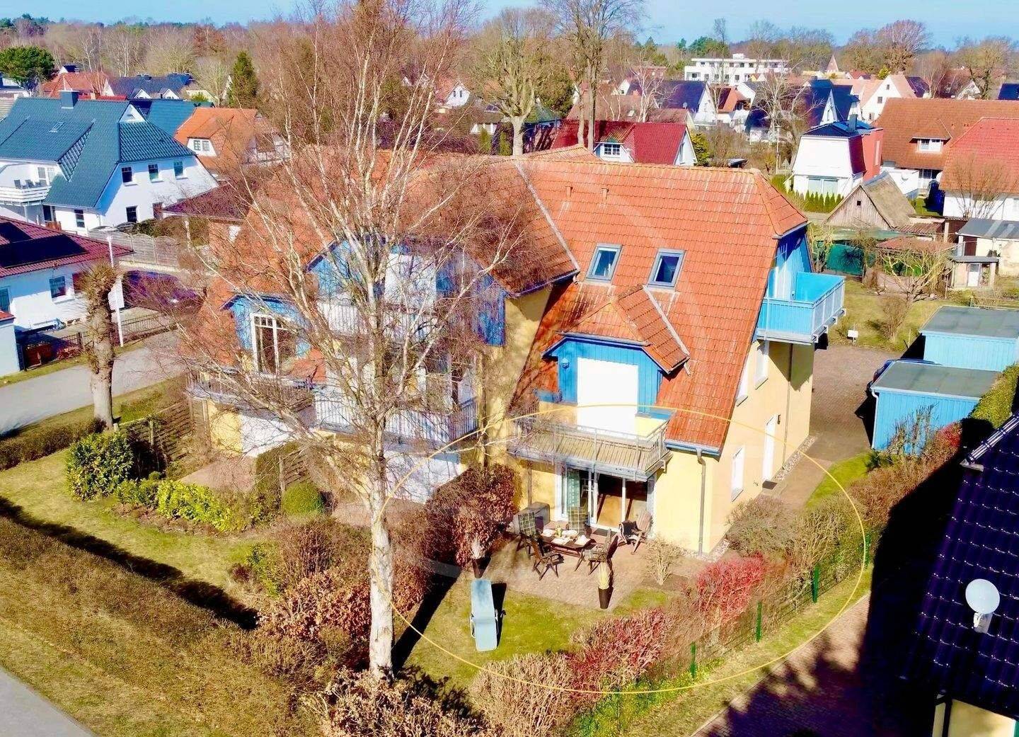 Sonnige Terrasse, eigener Garten: Südlich ausgerichtete Erdgeschoss-whg. mit 2 Schlafzimmern., 18374 Zingst