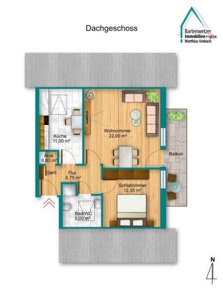2 ZKB DG-Wohnung mit Balkon in ruhiger Lage von Melsungen „Am Huberg“ zu vermieten, 34212 Melsungen