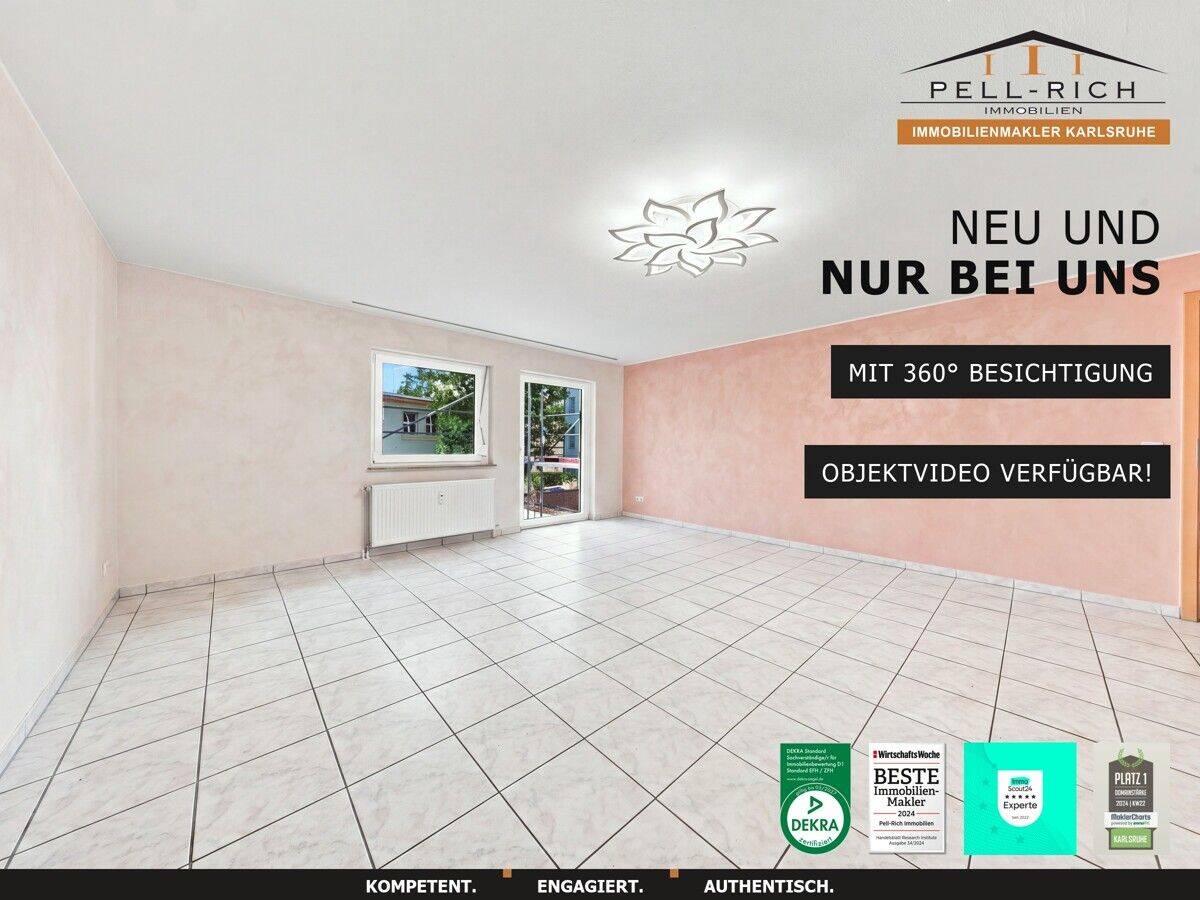 STADTLIEBE: Gepflegte 3-Zimmer-Wohnung mit Südwestbalkon & zwei Garagen in der Innenstadt-West, 76133 Karlsruhe