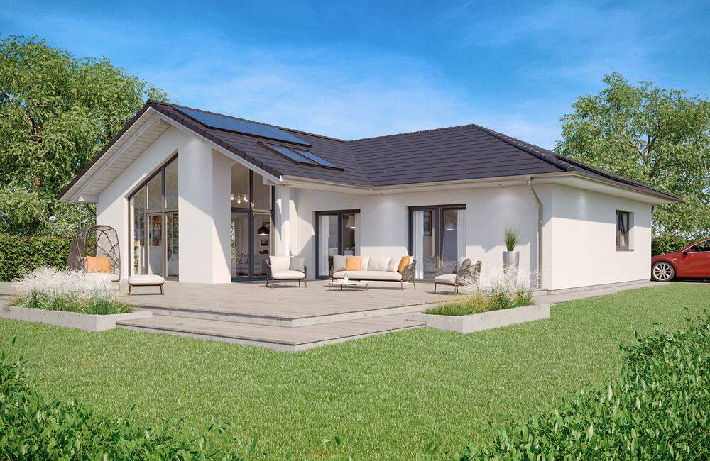 Großzügig wohnen auf einer Ebene – Winkelbungalow von ScanHaus, 6242 Braunsbedra