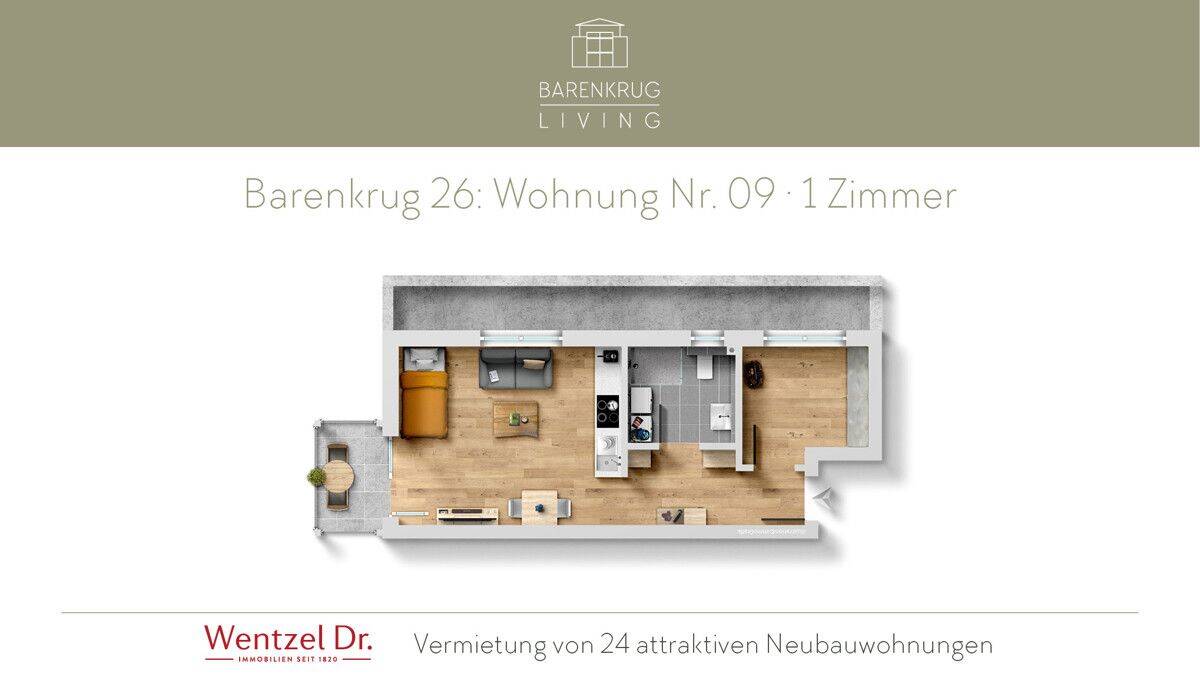 Neubau: Moderne 1-Zimmer-Wohnung in Hamburg Farmsen-Berne – Wentzel Dr., 22159 Hamburg (Wandsbek Bramfeld Farmsen-Berne Sasel Tonndorf)