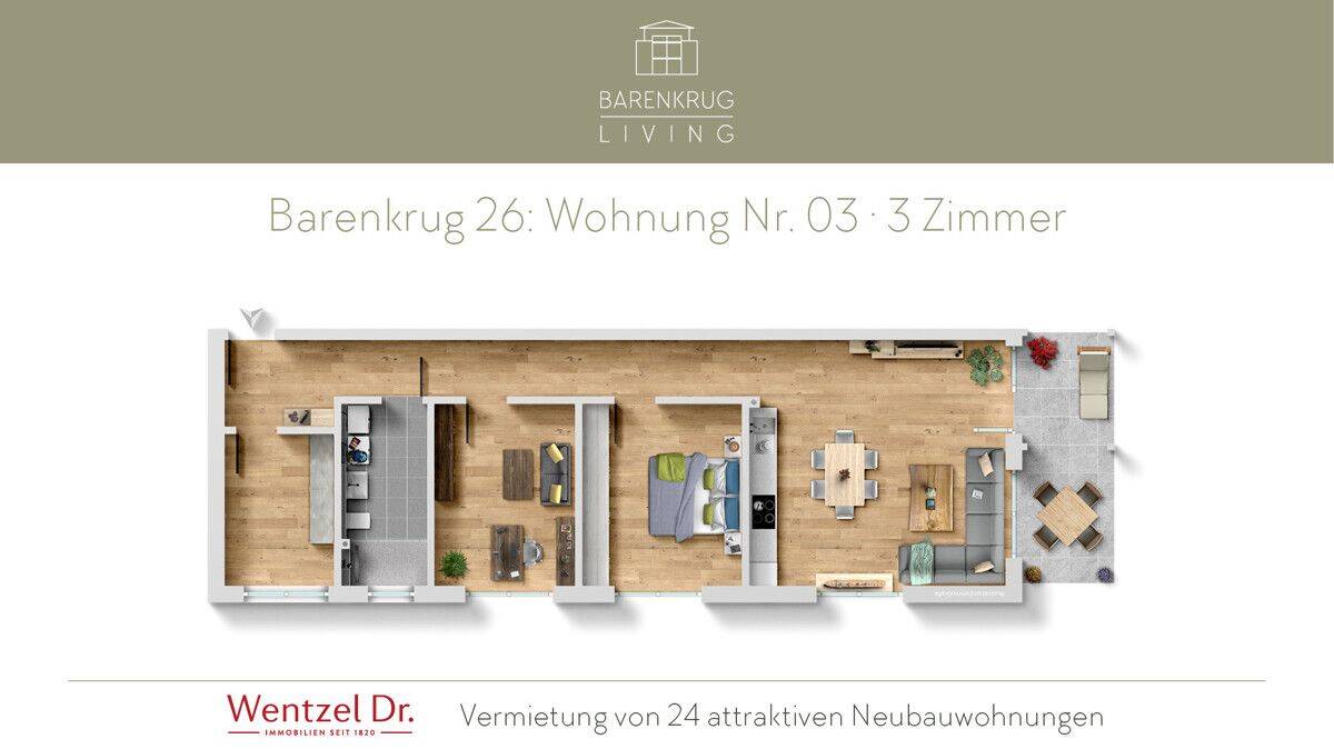 Moderne 3 Zimmer mit Terrasse im Neubau – Hamburg Farmsen-Berne – Wentzel Dr., 22159 Hamburg (Wandsbek Bramfeld Farmsen-Berne Sasel Tonndorf)