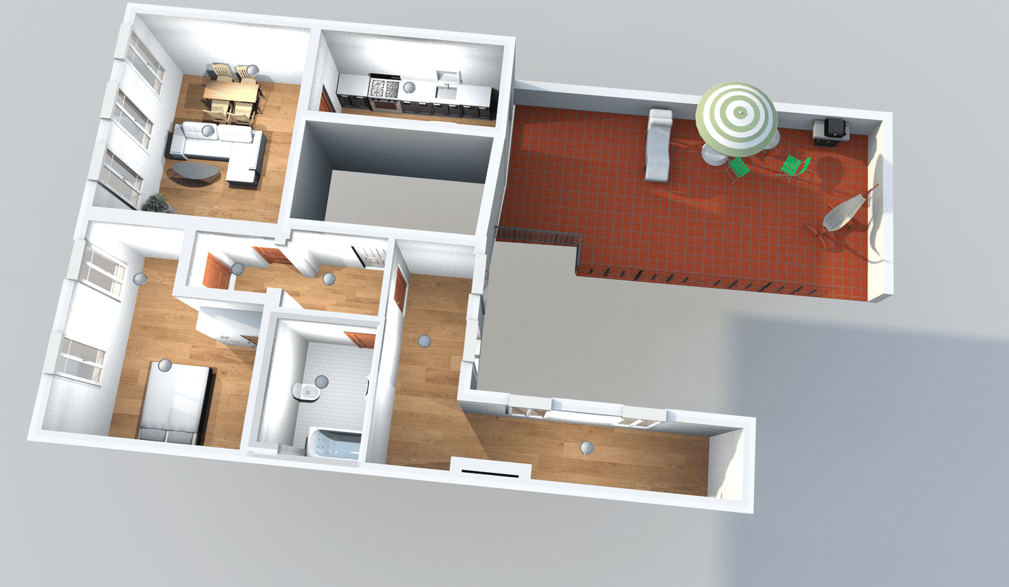 Großzügige 3-Raum-Wohnung mit ca. 43 m² großer Terrasse in Hohenstein-Ernstthal, 9337 Hohenstein-Ernstthal