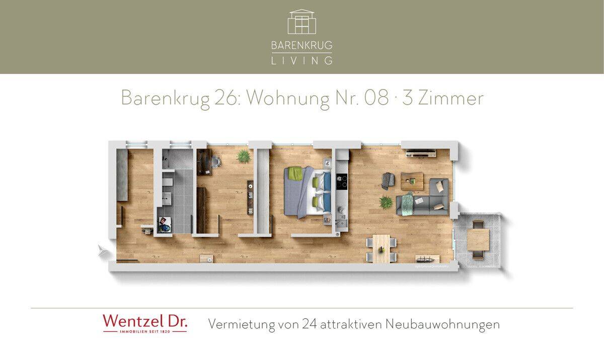 Neubau: 3-Zimmer-Wohnung in ruhiger Lage Hamburg Farmsen-Berne – Wentzel Dr., 22159 Hamburg (Wandsbek Bramfeld Farmsen-Berne Sasel Tonndorf)