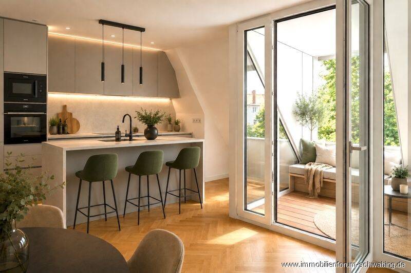 Neubau Niveau in stilvollem Pracht Altbau in bester Lage von Bogenhausen: 4 Zimmer Loggia Wohnung