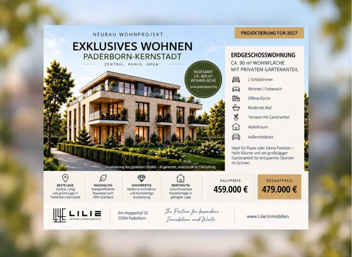Exklusive Erdgeschoßwohnung in Paderborn – Kernstadt, 33100 Paderborn
