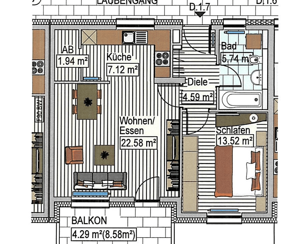2 Zimmer Wohnung in Senden zu vermieten, 89250 Senden