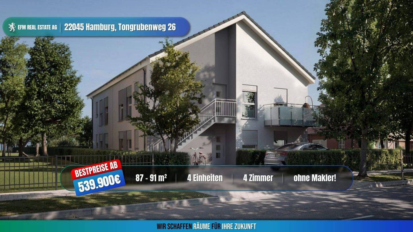 ++BESTPREIS++ MIET-/ENERGIESPAREND 4 ZKB Neubau mit Garten am Ostender Teich, 22045 Hamburg (Wandsbek Jenfeld Tonndorf)