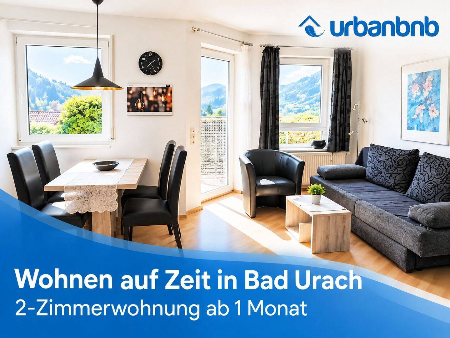 Kurzzeitmiete Bad Urach: Möblierte 2-Zimmerwohnung auf Zeit, 72574 Bad Urach
