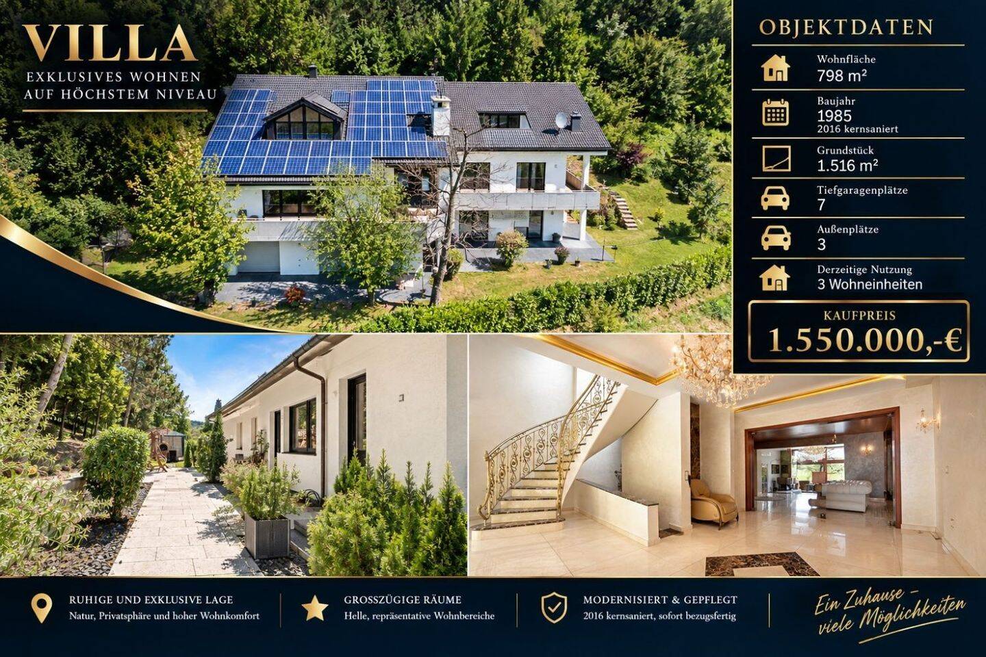 * Anwesen mit Panoramablick und privaten Tiefgaragenstellplätzen *, 73663 Berglen