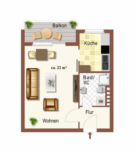 Vermietung einer 1-Zimmer-Wohnung, 30169 Hannover