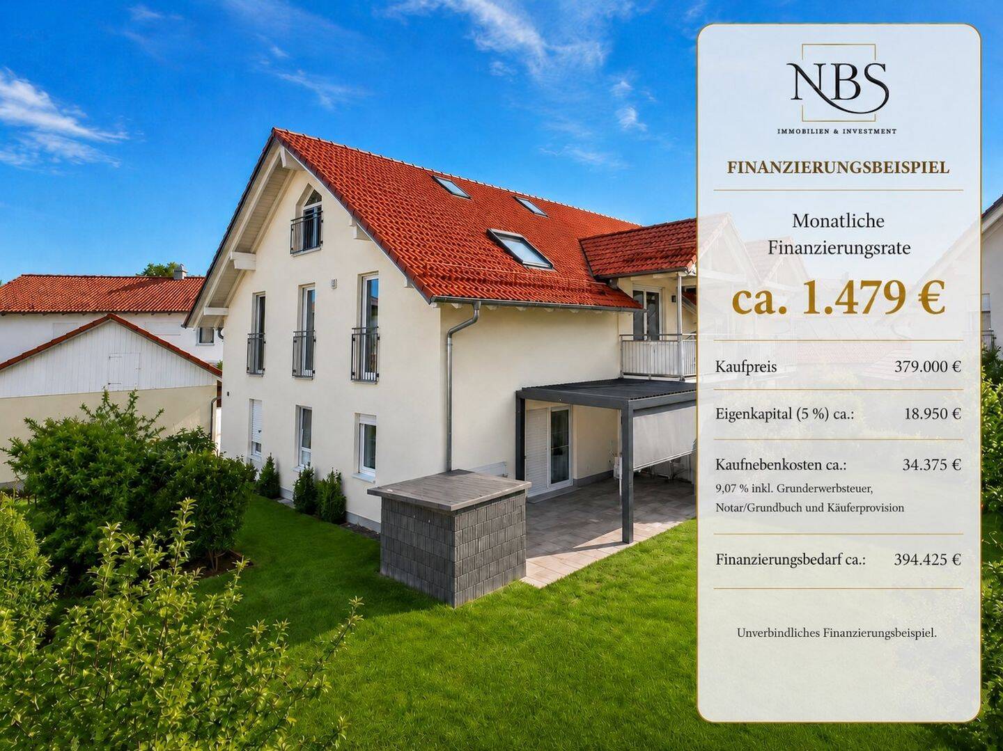 4-Zimmer-Maisonette 125 m² in Mehring | Balkon | Garage | EBK | Wohnen auf zwei Ebenen, 84561 Mehring
