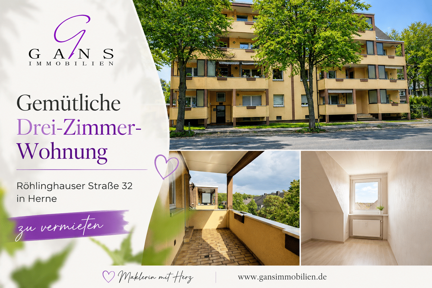 Mietwohnung, 3,5 Zimmer, 82 m², in Herne, 44651 Herne (Eickel Röhlinghausen Wanne-Süd)