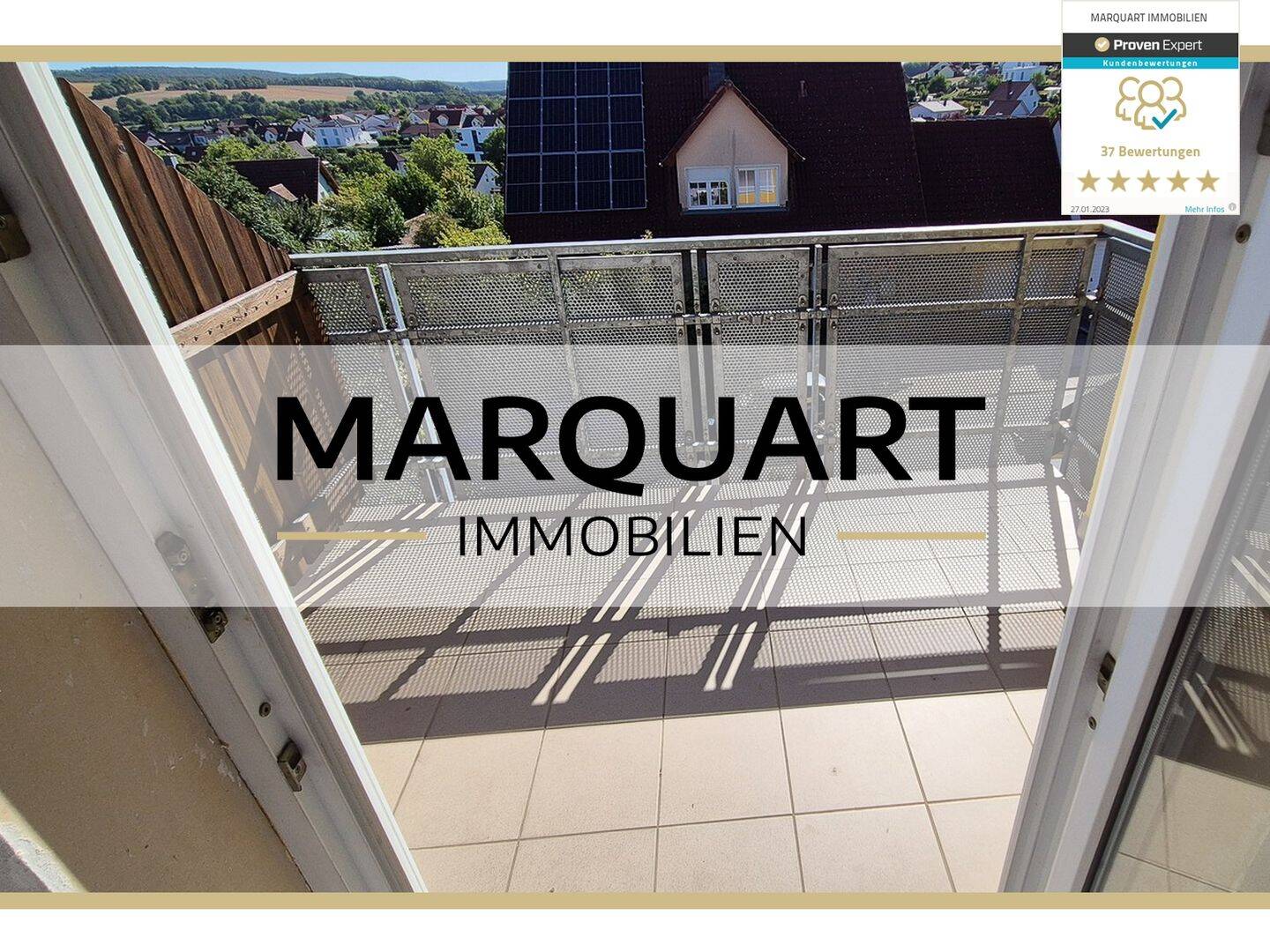 Großzügige 2 Zimmer DG mit super Weitblick, Balkon, EBK und Carport, 97723 Oberthulba