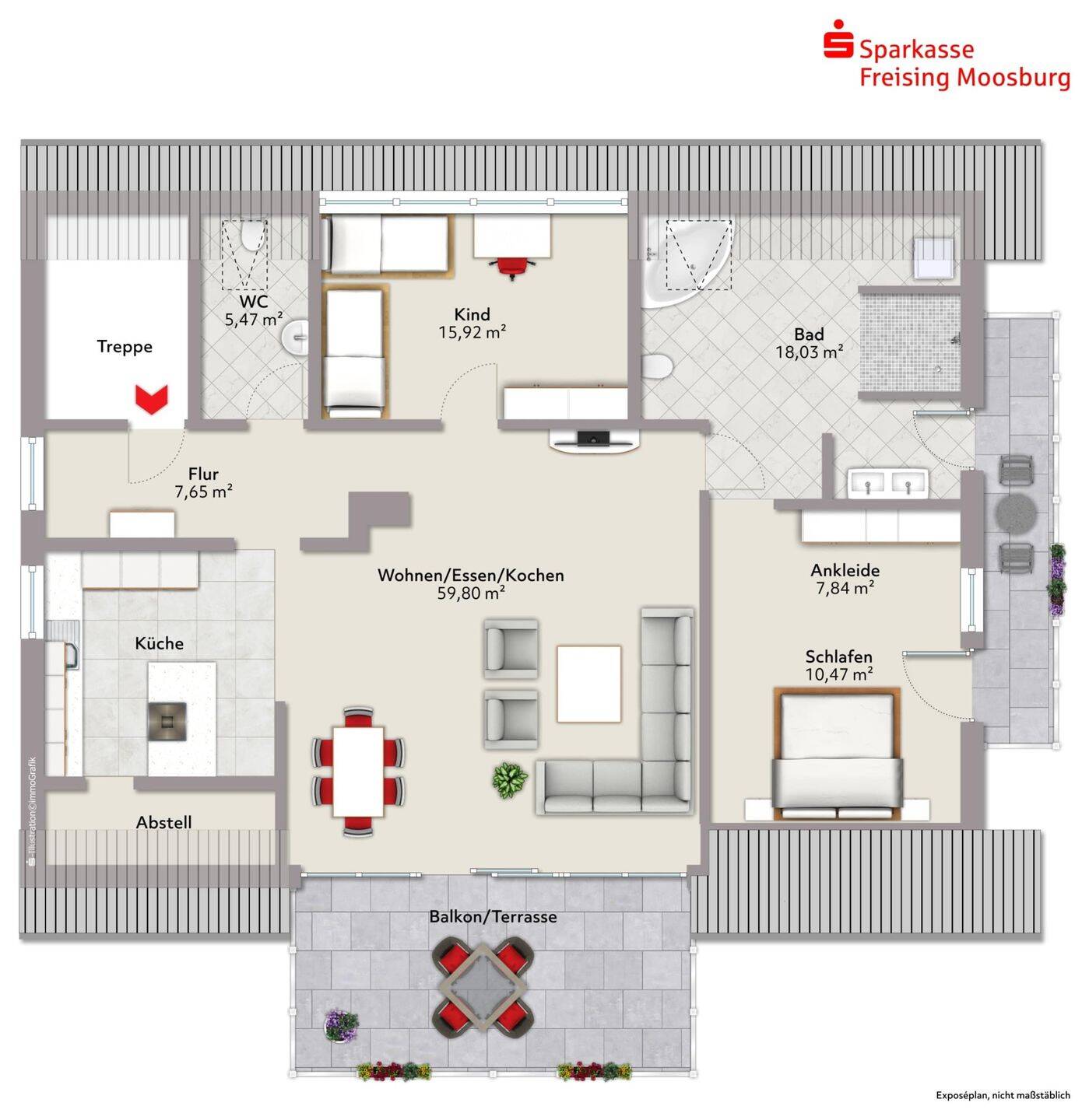 Wohntraum in der Hallertau – neuwertige Wohnung mit zwei Balkonen und eigenem Garten, 84072 Au i.d. Hallertau (Au)