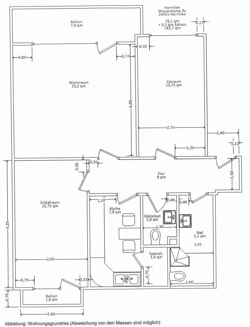 Schöne 2,5 Zimmer Wohnung zu vermieten., 24955 Harrislee