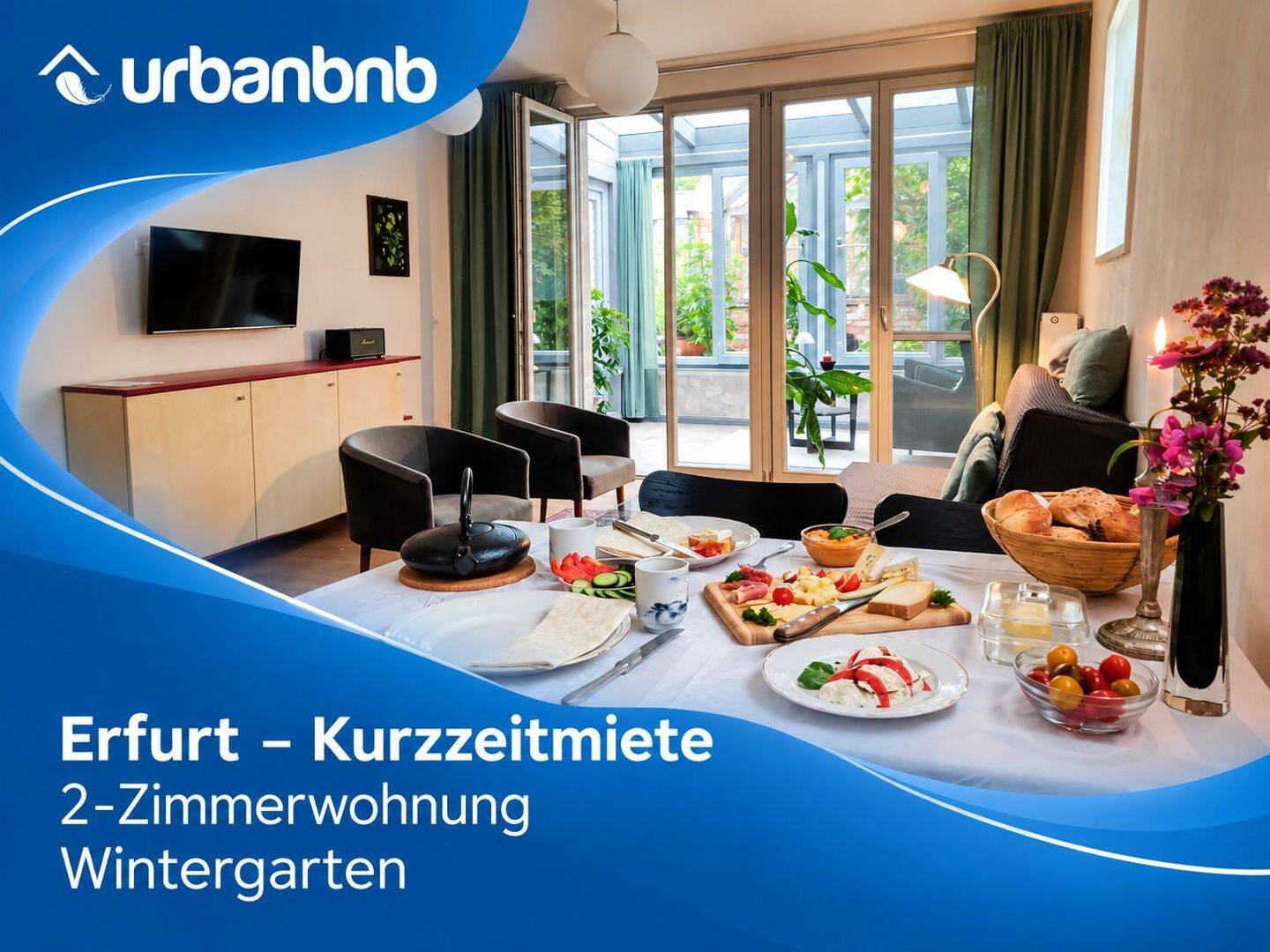 Ruhig möblierte 2-Zimmerwohnung mit Wintergarten in Erfurt, 99099 Erfurt