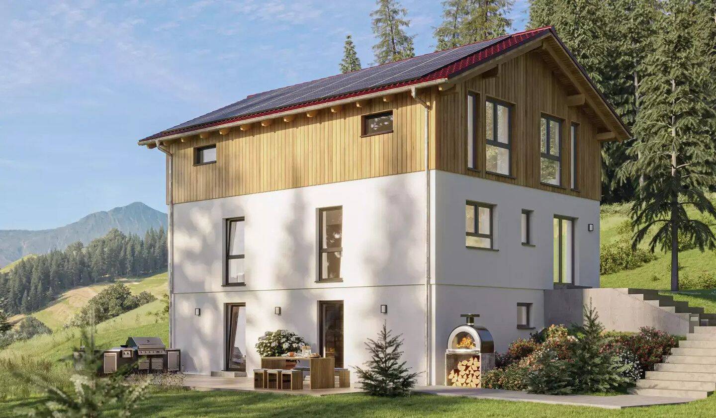 HOLZVERKLEIDETES TRAUMHAUS MIT SATTELDACH UND KELLER, 97799 Zeitlofs