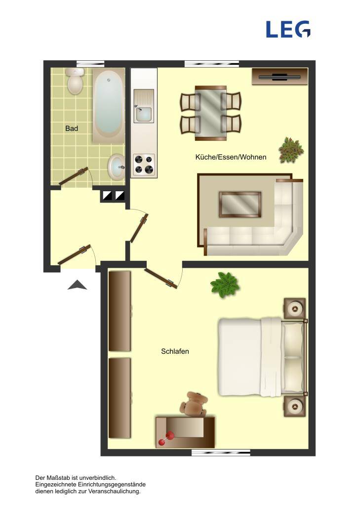Ab jetzt zu besichtigen!! 1-Zimmer-Wohnung in Bergkamen City, 59192 Bergkamen