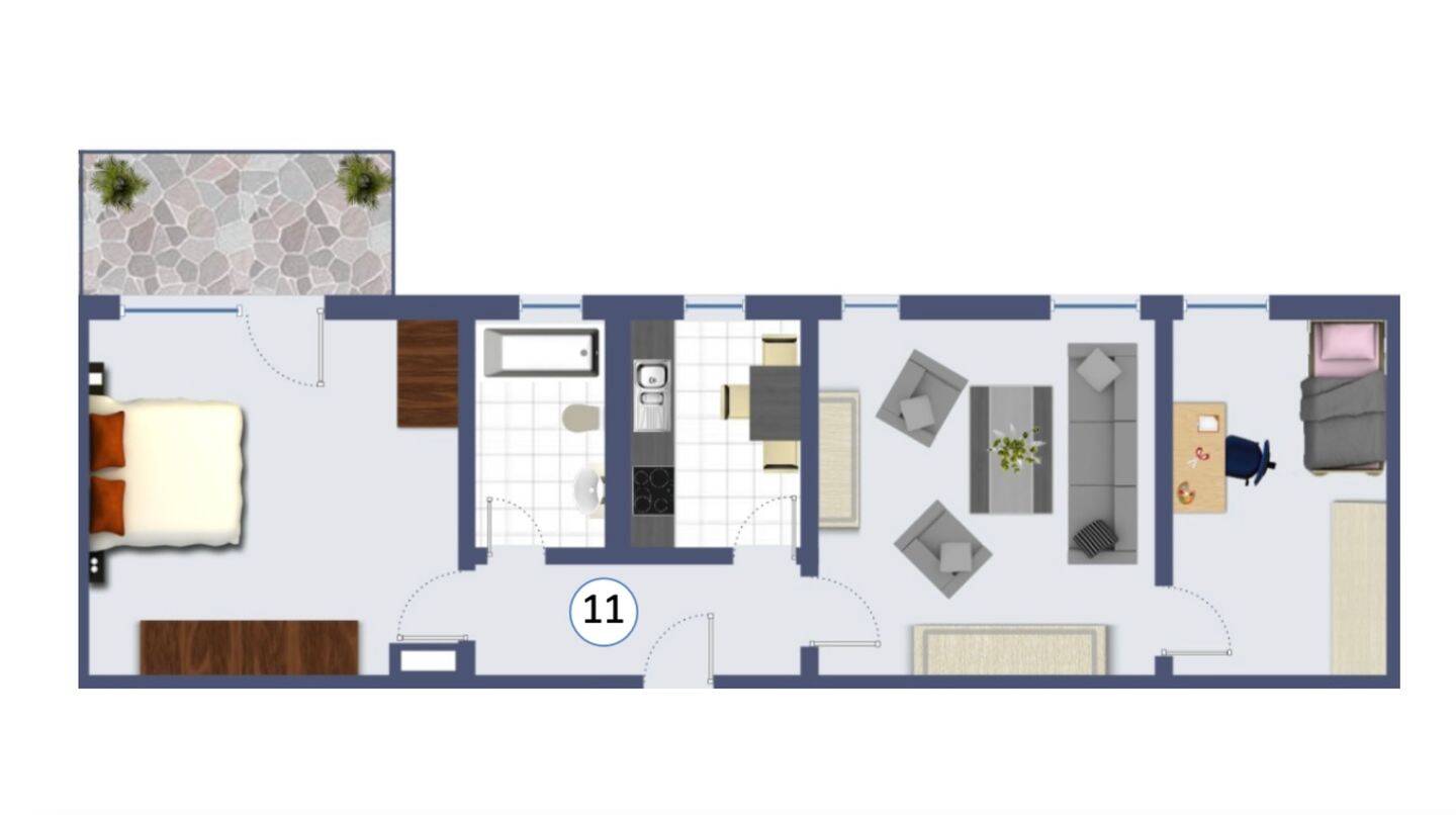 Gut geschnittene renovierte 3-Zi-Wohnung, 63450 Hanau