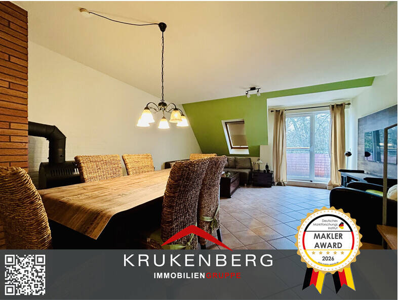Besonderes Wohnambiente auf zwei Ebenen – Maisonette mit Kamin & Balkon, 46236 Bottrop (Stadtmitte)