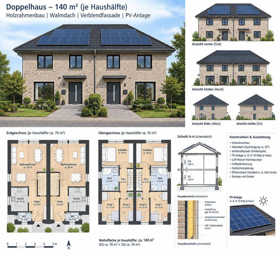 Neubau Doppelhaus ruhig und familienfreundlich in Bremen Oberneuland, 28355 Bremen (Oberneuland)
