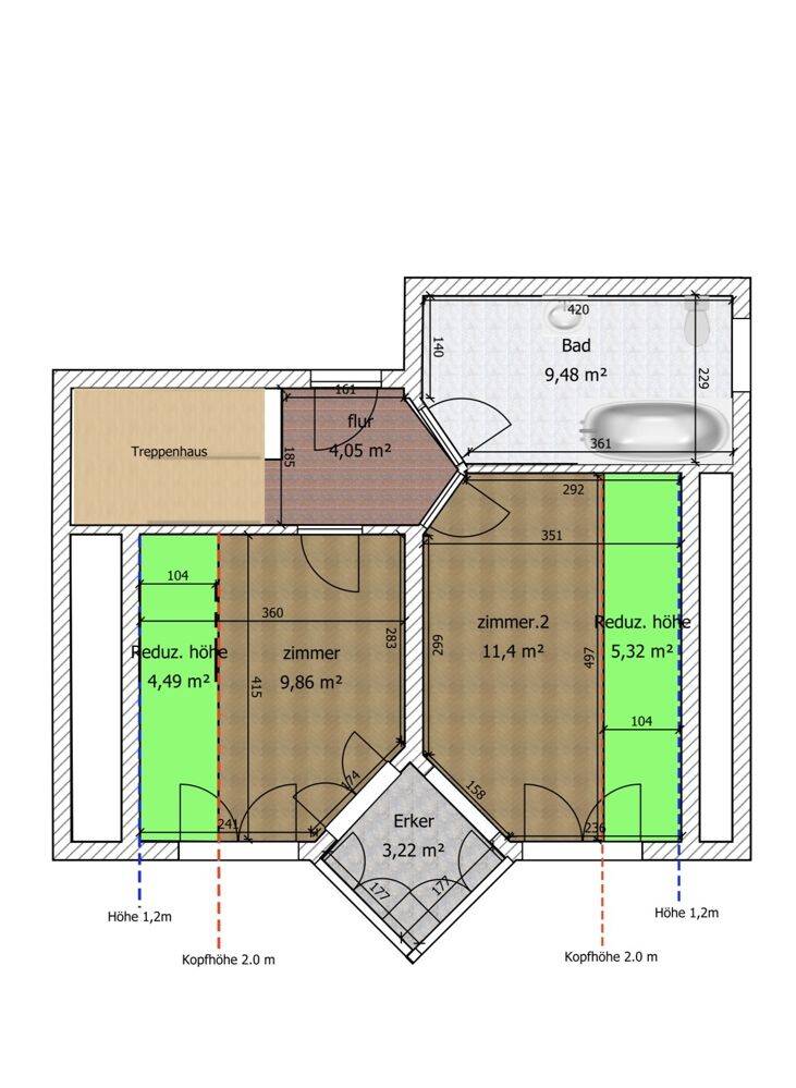 Maisonette mit 4 ZKB Wohnung mit kleinen Wintergarten auf jeder Etage in Kassel Forstfeld, 34123 Kassel (Bettenhausen Forstfeld Unterneustadt Waldau)