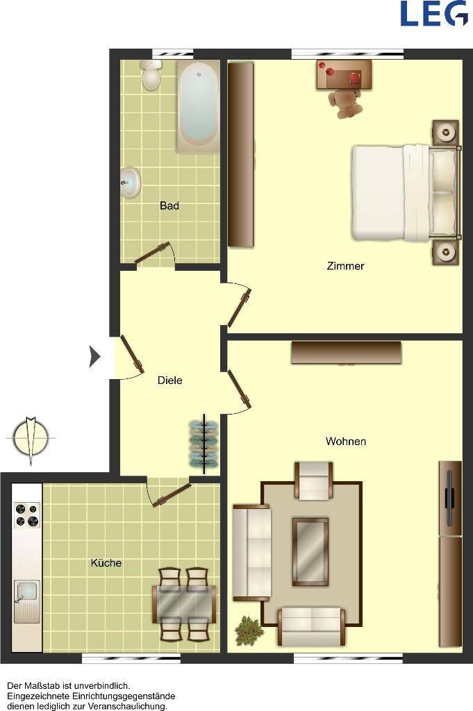 Erstbezug nach Renovierung! 2-Zimmer-Wohnung in Ahlen, 59227 Ahlen