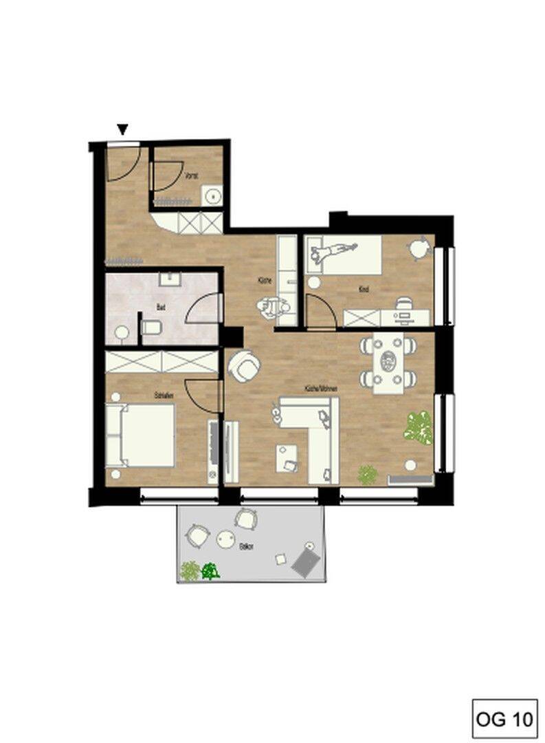 Erstbezug nach Kernsanierung – 70 qm große 3 Zi. Wg. im OG mit Balkon, 69509 Mörlenbach