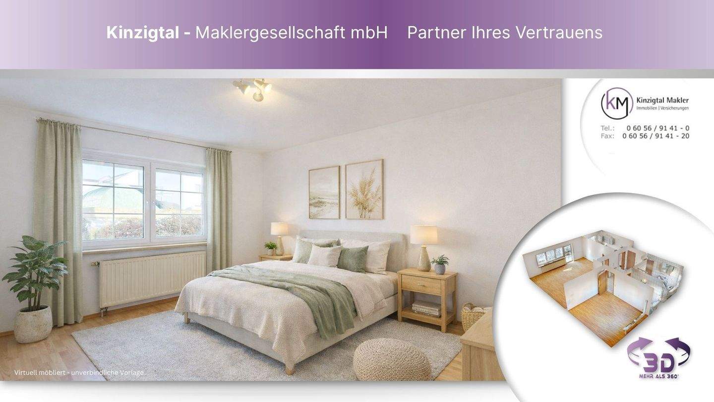 SOFORT VERFÜGBAR. DAUERHAFT WERTVOLL. FLEXIBEL NUTZBAR – Gepflegte 2-Zimmer-Wohnung im Hochparterre mit Balkon und Tiefgarage., 63628 Bad Soden-Salmünster