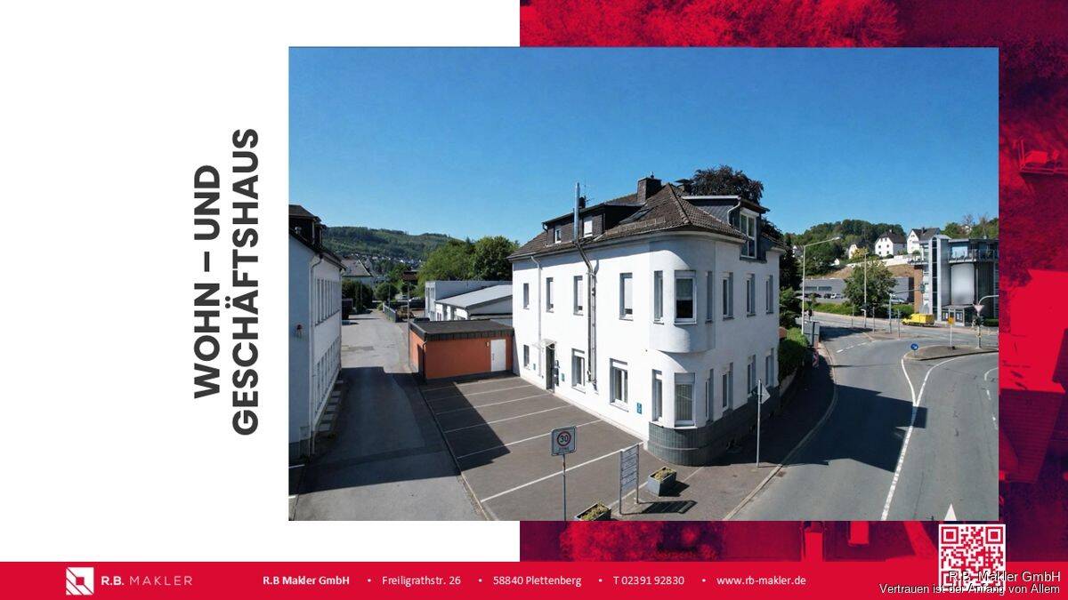 R.B. Makler: Attraktives Wohn- &Geschäftshaus mit vielseitigen Nutzungsmöglichkeiten in Plettenberg!, 58840 Plettenberg