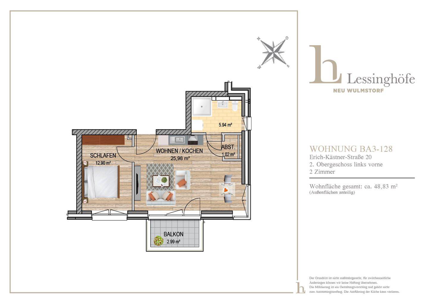 LESSINGHÖFE! Gemütliche 2-ZImmerwohnung, 21629 Neu Wulmstorf