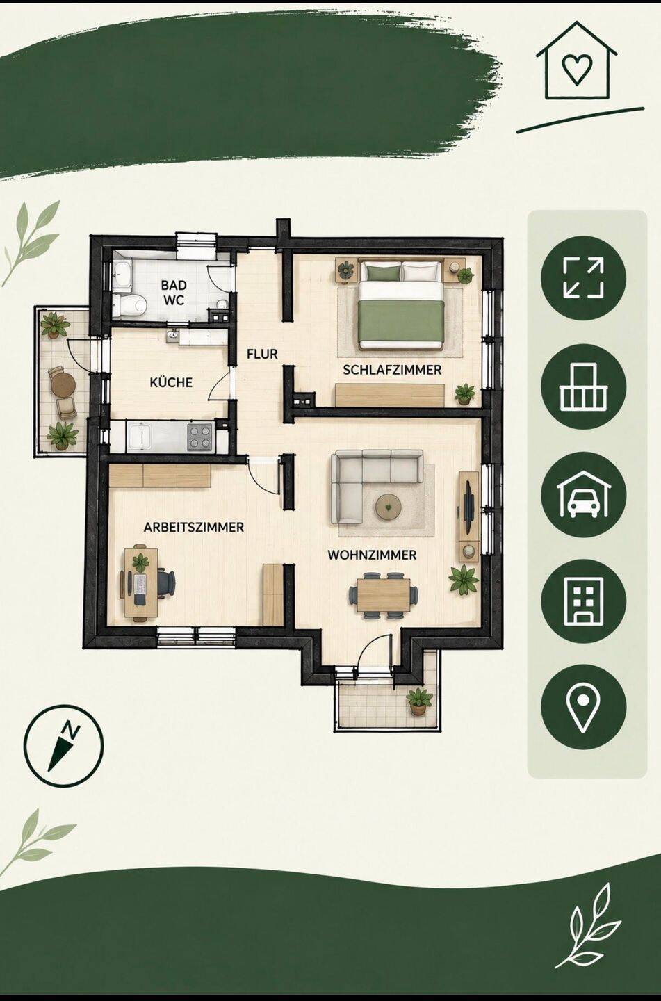 3-Zimmer-Wohnung mit Balkon und Garage in Gemünden zu vermieten, 97737 Gemünden a. Main