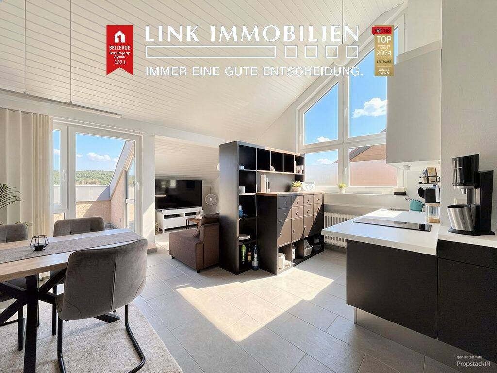 Schöne 2.-Zi.-Dachgeschosswohnung mit Fernsicht & PKW-Stellplatz in Wernau!, 73249 Wernau (Neckar)