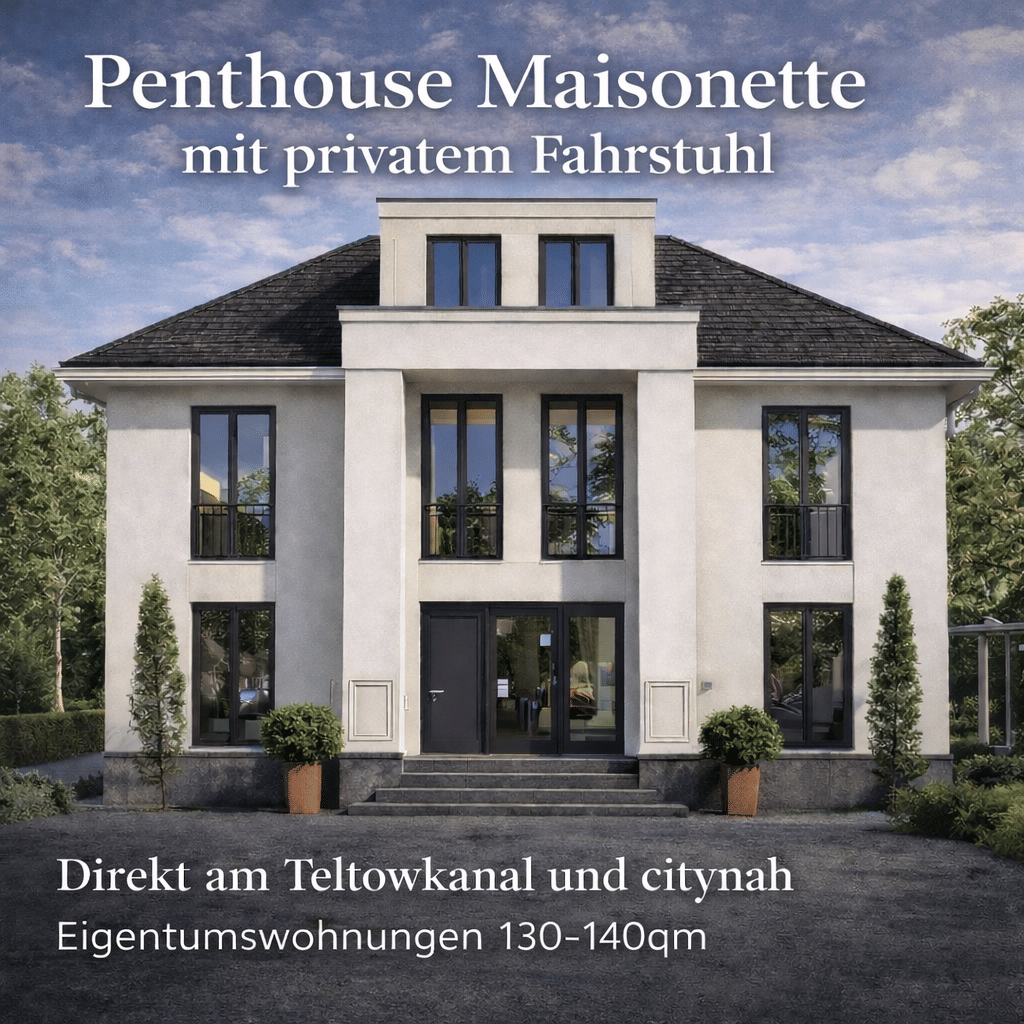 Barrierefreies Luxus-Penthouse am Teltowkanal mit eigenem Privatlift, 12207 Berlin (Steglitz-Zehlendorf Lichterfelde)