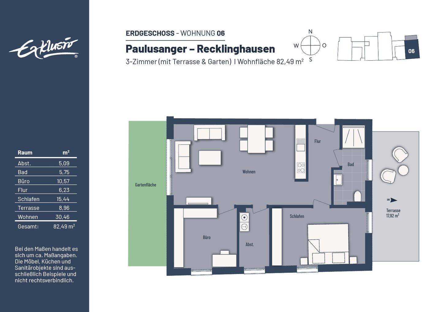 **Erstbezug** 3-Zimmer-Neubauwohnung, 45657 Recklinghausen