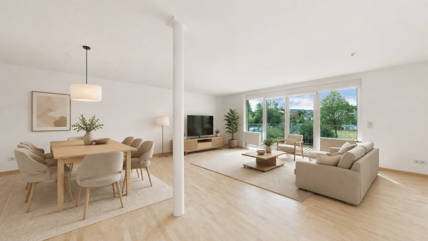 Sonnige 3-Zimmer-Wohnung mit Gartenanteil, Südostbalkon und Carport, 77749 Hohberg