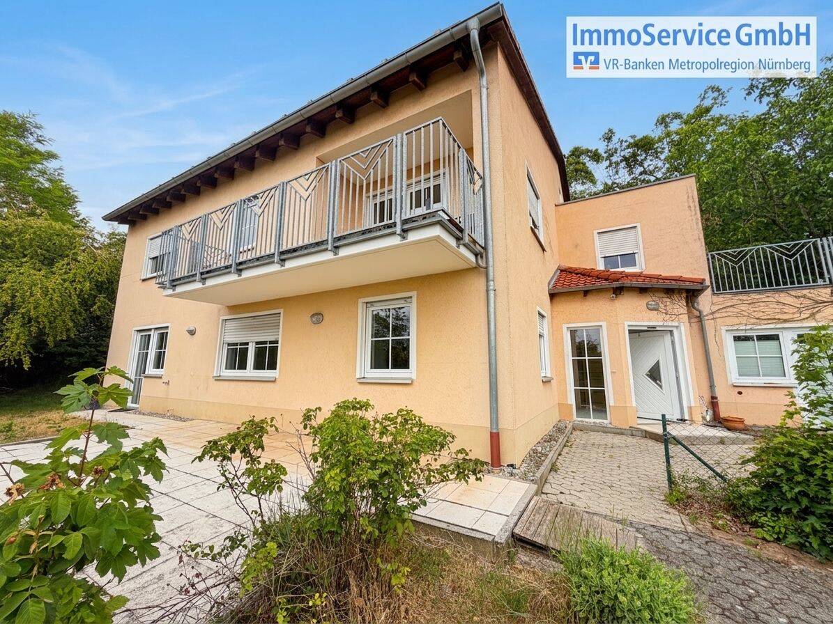 Einfamilienhaus am Hang mit Panorama und angrenzenden Waldgrundstücken., 90579 Langenzenn