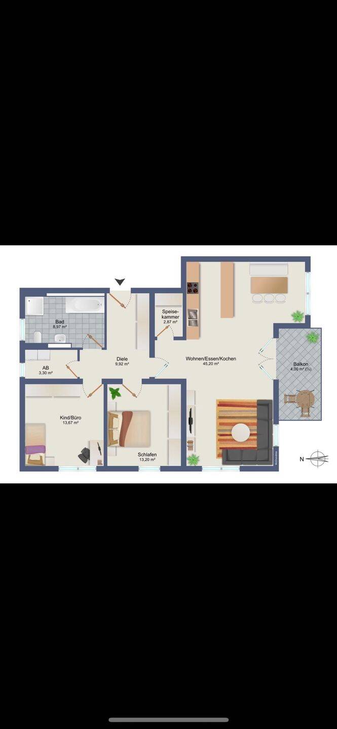 Mietwohnung, 3 Zimmer, 101 m², in Stephansposching, 94569 Stephansposching