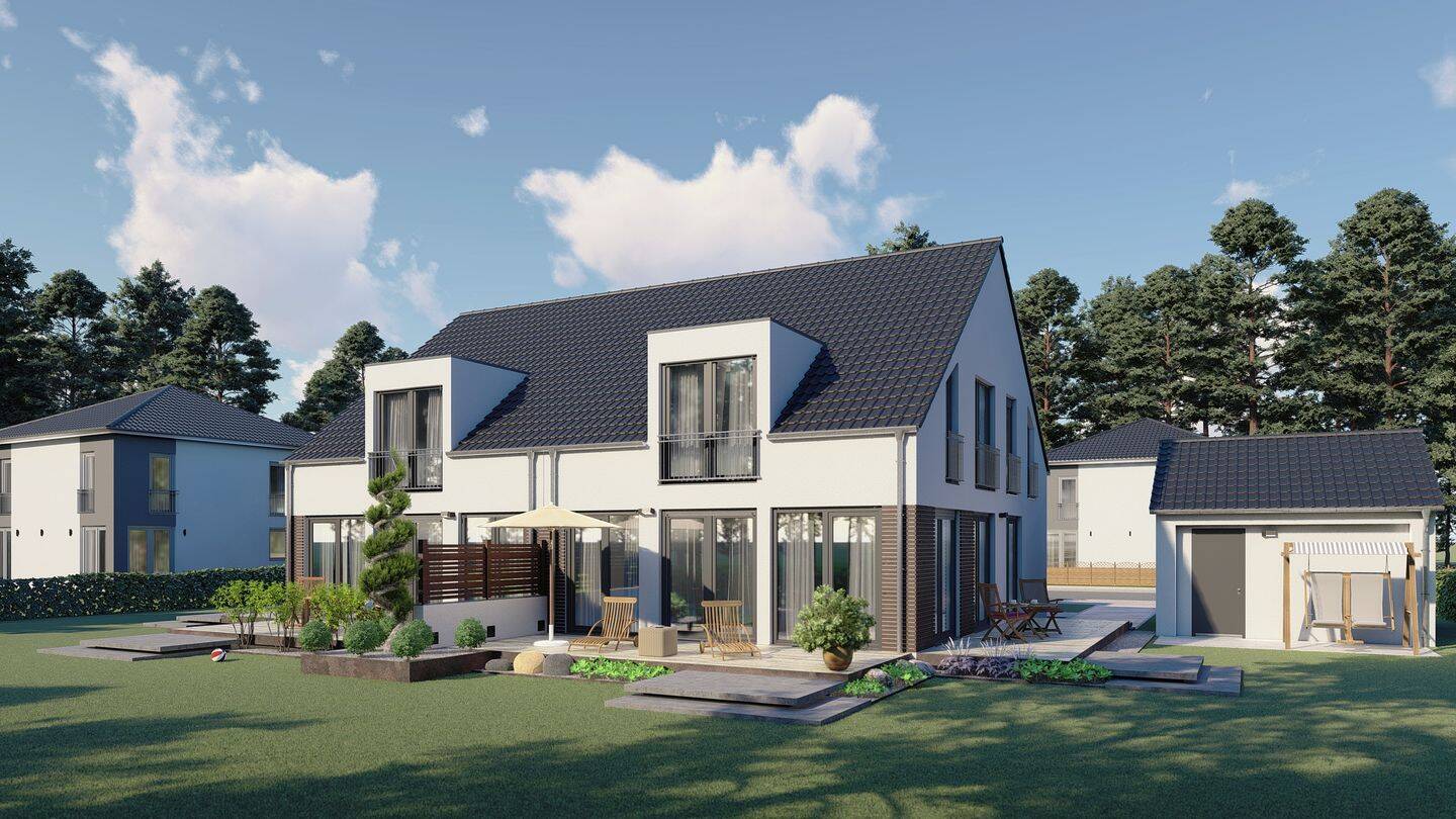 Ihr neues Zuhause: Doppelhaushälfte „Wien“ inklusive Grundstück, 93437 Furth im Wald