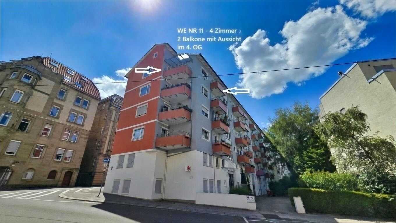 Charmante 4-Zimmer-Wohnung mit zwei Balkonen und grandiosem Weitblick in Stuttgart-West, 70197 Stuttgart (West)