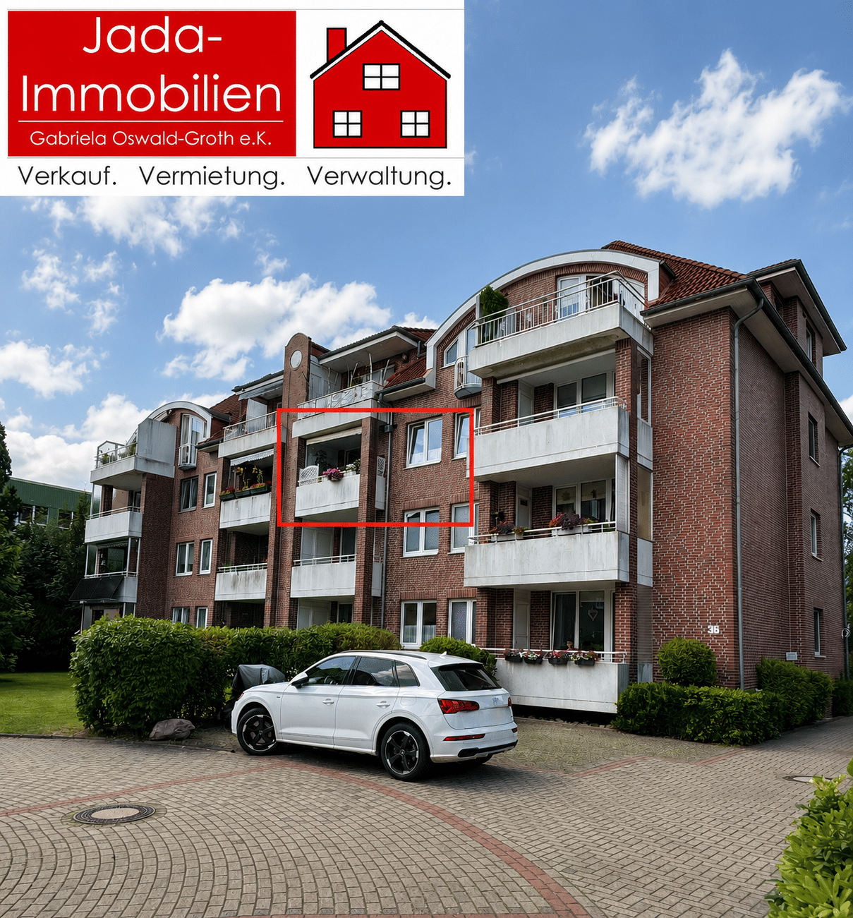 **Varel**Randlage Innenstadt** Gepflegte 3 ZBK,Balkon, Keller, Autostellplatz mit Fahrstuhl **ca. 76m² **, 26316 Varel