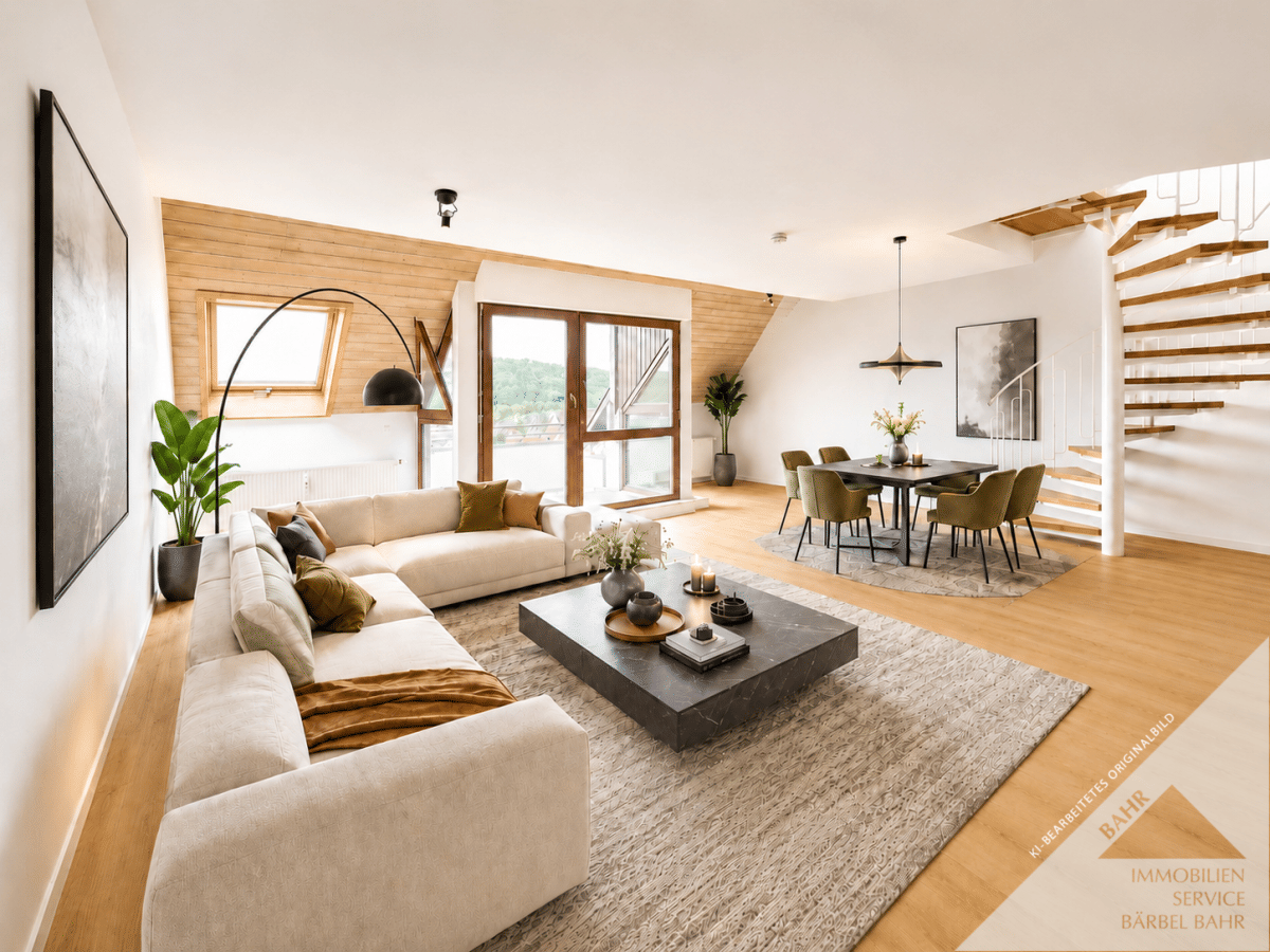 Lichtdurchflutete Maisonette-Wohnung mit Balkon, Tiefgarage und schöner Aussicht, 71134 Aidlingen