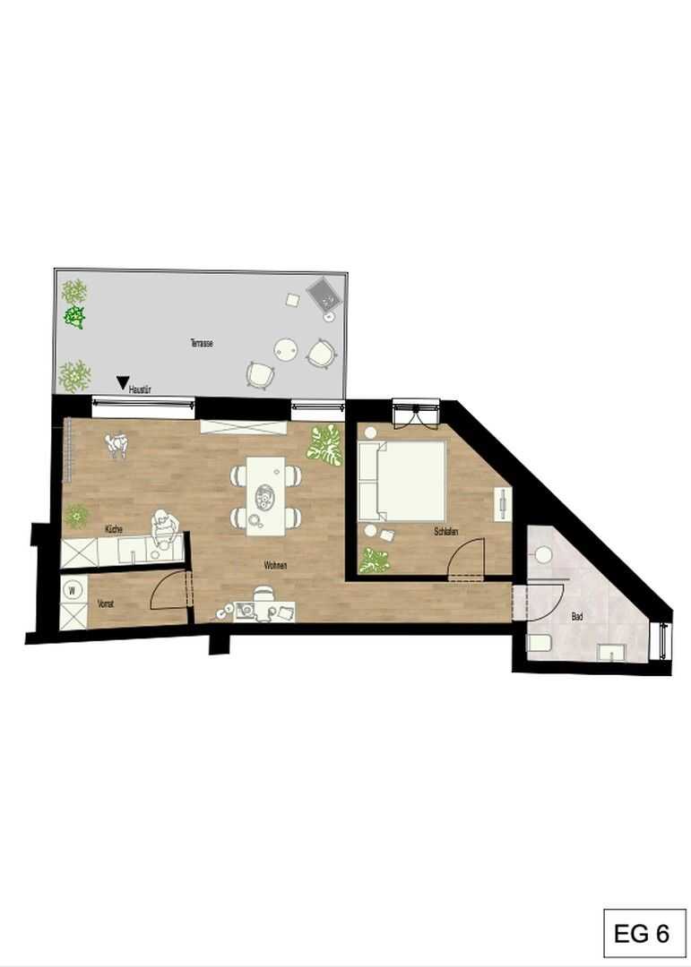 Erstbezug nach Kernsanierung  – 63 qm indiv. Wg. mit sep. Eingang und grosser Terrasse, 69509 Mörlenbach